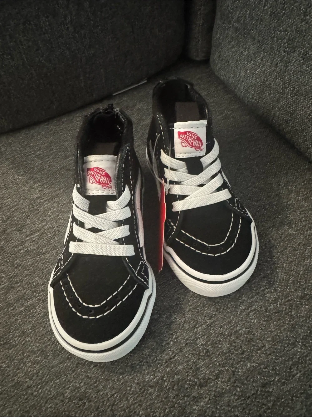 Vans Black and White High-Top Kids Sneakers